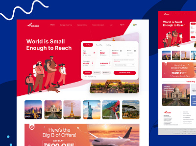 Redesigning the AirIndia Website as a challenge! landing landing page ui ux web website