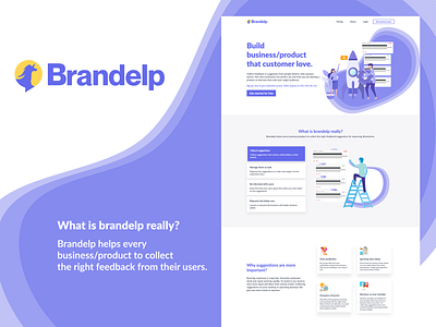 Brandelp Landing page branding business profile design flat illustration landing landing page logo ui ux web website