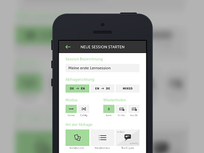 Vocabular App app concept made with invision mobile ui