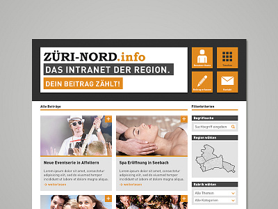 ZÜRI-NORD.info schoolproject ui websedign