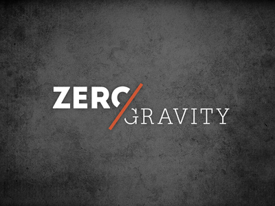 zero gravity brand logo typo