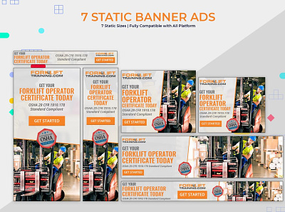 Static Banner Ads for Forklift Training adroll banner ads branding google ads html5 banners marketing marketing agency marketing campaign