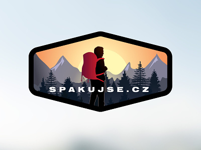 Spakujse.cz Logo design. adobe backpack badge concept design e-shop hiking illustrator logo logodesign lubossito mountains nature sun sunset tourism tree vector