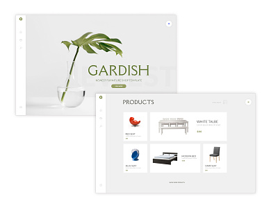 Gardish art direction branding design furniture design ui template uidesign website concept website design