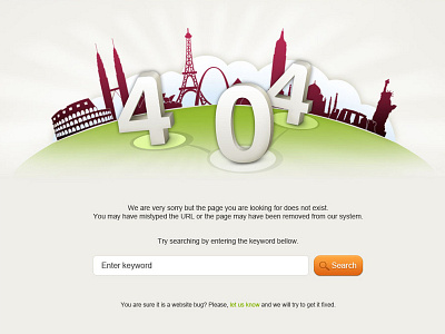 404 Error page 3d numbers 404 error world skyline