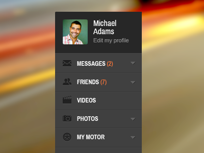 My Profile Menu icons menu navigation profile ui