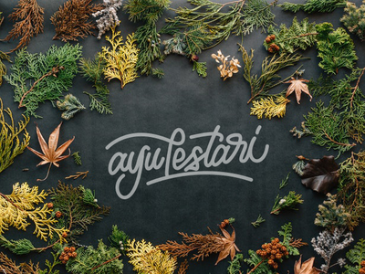 logo ayu lestari design handletter lettering typography vector