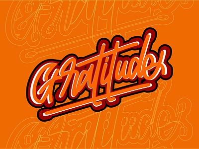 Gratitude design handletter lettering logo typography vector