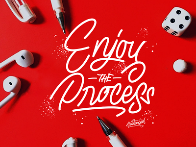 Enjoy The Process design handletter illustration lettering logo typography vector