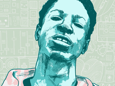 Joey Bada$$ for Natt&Dag drawing editorial illustration photoshop