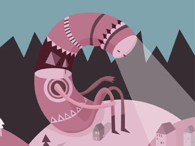 Forest monster in colour illustration illustrator monster