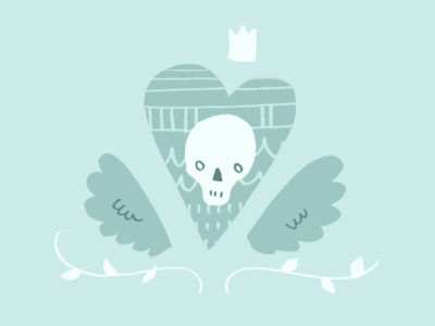 Skull with wings drawing illustration photoshop