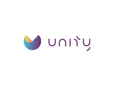 Unity / IT design font lettering logo sphere