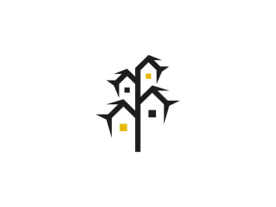 wooden houses branding design house logo symbol tree