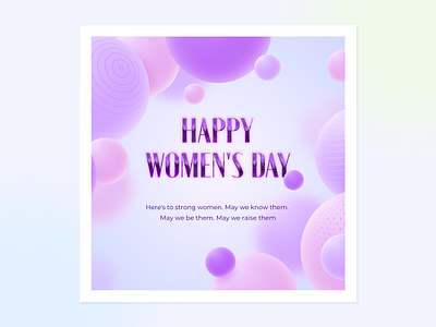International Women's Day card 3d card graphic design postcard purple woman
