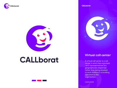 Callborat - Virtual call center logo design branding.