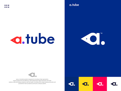 a.tube - Media Logo Design Branding a logo brand branding identity branding branding agency branding design business clever smart modern design graphic design designer hello dribbble icon icons symbol illustration location logo design mark logomark brandmark media minimalist logo play button technology vector