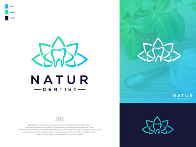 Natur Dentist - Natural dentistry center logo design branding app logo brand branding identity branding care dental clever smart modern dentist health dentist logo dentistry center dentists design doctor graphic design designer illustration logo logo design mark logomark brandmark medical natural tooth vector