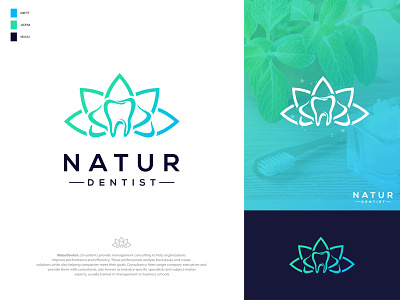 Natur Dentist - Natural dentistry center logo design branding