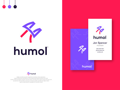 humol - Logo Design Branding. 3d app logo best design brand branding identity branding business business card clever smart modern company covid 19 design graphic design designer h logo humol illustration logo logo design mark logomark brandmark minimalist logo vector