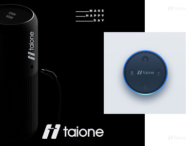 Taione - Smart home speaker technology logo design branding.