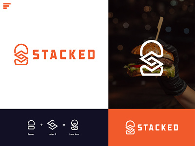 STACKED - Burger Restaurant Logo Design Branding 🍔🍔