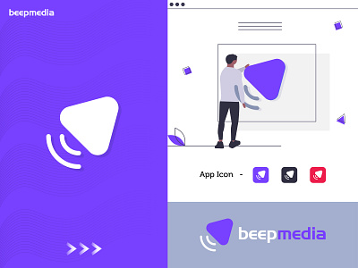 beep media - Media tech logo design branding app logo beep logo best logo brand branding identity branding business clever smart modern design graphic design designer logo logo design logo designer logo idea mark logomark brandmark media logo music logo need logo play button tech logo vector