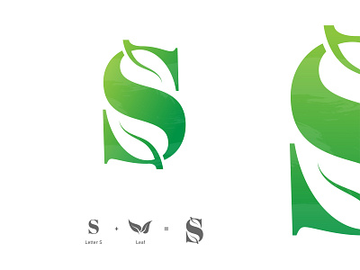 Abstract S letter leaf nature logo design branding ( for sale )