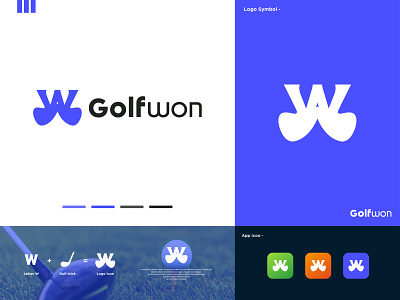 W + Golf (Golfwon) Logo Design Branding (for sale) ⛳+ 🇼 ball flag best logo brand branding identity branding creative logo design golf golf club golfing hybrid iconic logo logo logo design logo symbol mark logomark brandmark modern logo playful logo sports logo vector w logo