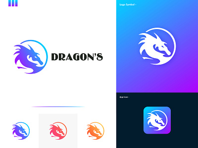 Dragon Logo Design Branding (for sale) 🐉 blue dragon branding chinese clever smart modern colorful logo design dragon dragon icon dragon logo dragon logo design dragons fire illustration japanese logo logo design mark logomark brandmark mythical vector water