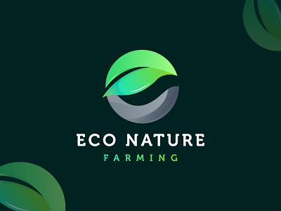 Eco Nature Farming - Green farming logo design branding 🍃+ ⓔ