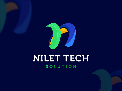 N letter technology solution company logo