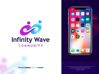 Infinity Wave Community - Logo design branding♾️+🌊