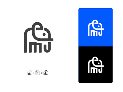 M+E (Elephant) Logo. app design logo