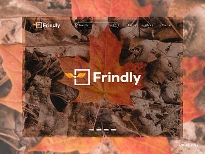 "Frindly" Landing page (Logo) animation branding brown color design f logo frindly graphic design icon illustration landing landing page leaf logo light colors logo new shot page typography ui ux vector