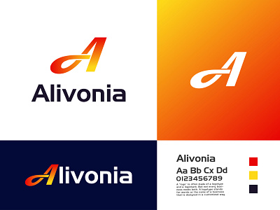 "Alivonia" A letter technology company logo design