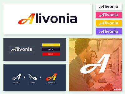 "Alivonia" A letter technology company logo Branding a letter a logo app app icon brand identity branding bussines company corporate creative design agency gradient letter letter logo logo branding logo designer logo mark modern new technology logo