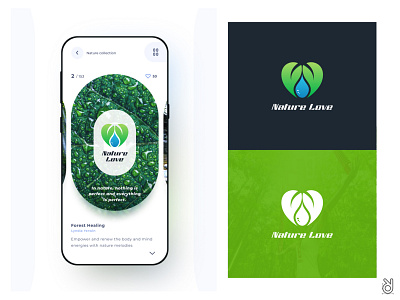 Organic Nature Love Logo Design app branding business company creative design eco icon leaf logo logo design love natural plant bio nature new organic profashional tecnology vector water drop