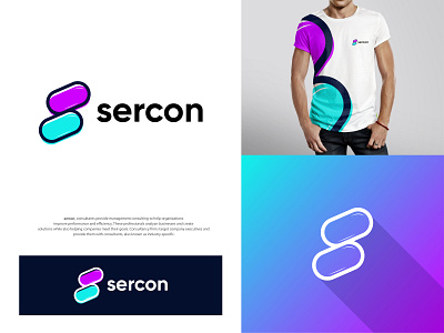 sercon - Logo Design 2d 3d app icon brand guideline branding business company creative design digital agency gradient identity illustration letter s logo logo design logo mark modern technology vector