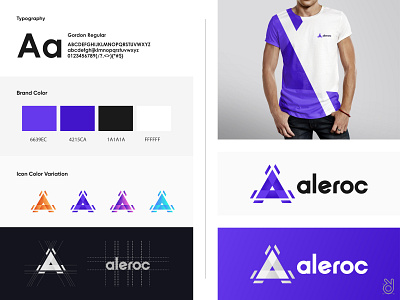 Aleroc - Branding 3d app awesome brand guideline branding business company creative design digital agency gradient identity illustration letter a logo logo design logo mark modern technology vector