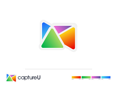 CaptureU - App logo design (For Sale) app brand design branding camera capture colorful creative design icon illustration logo logo design modern logo photography logo play play button shot symbol technology vector