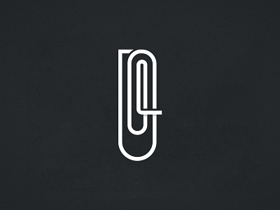 PaperClip g or q letter logomark design