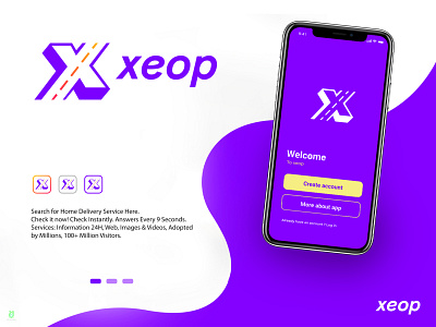 xeop - Home Delivery Apps Logo Design Branding