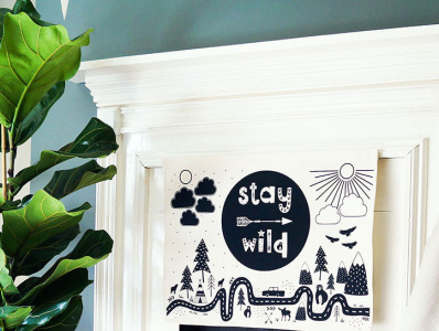 Scandi wall hanging design branding design design. illustration notonthehighstreet packaging