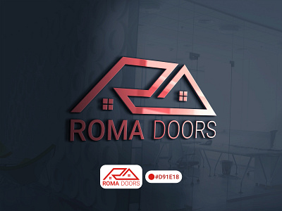 Rooma doors logo design