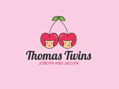 Twins cherry logo cherry cherry blossom cherry on the cake cherryblossom logo logo designer twin girl twin girl twins