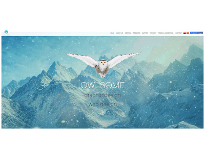 Myhome Page design mountains owl snow webmaster.mk