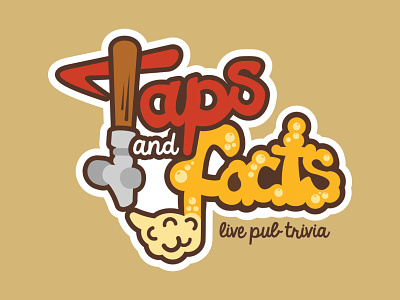 Taps and Facts Logo beer branding design logo pub quiz trivia