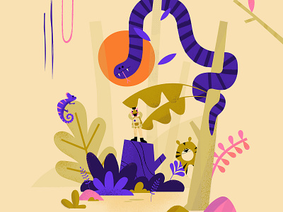 Small Adventures 2d illustration illustrator jungle landscape vector wacom cintiq