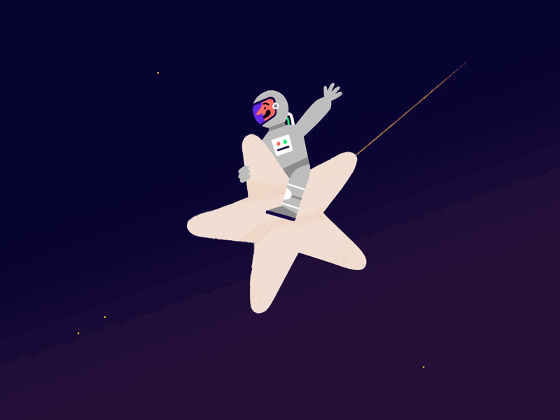 Starman 2d adobe after affects animation character design gif illustration illustrator loop motion design space spaceman vector